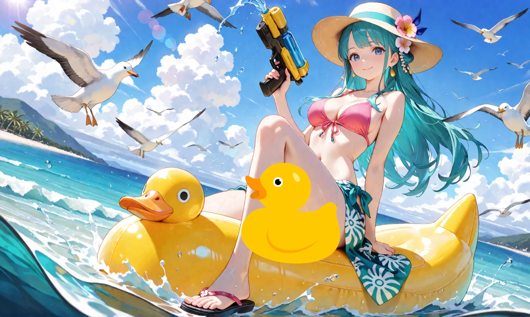 海贼王泳装小黄鸭