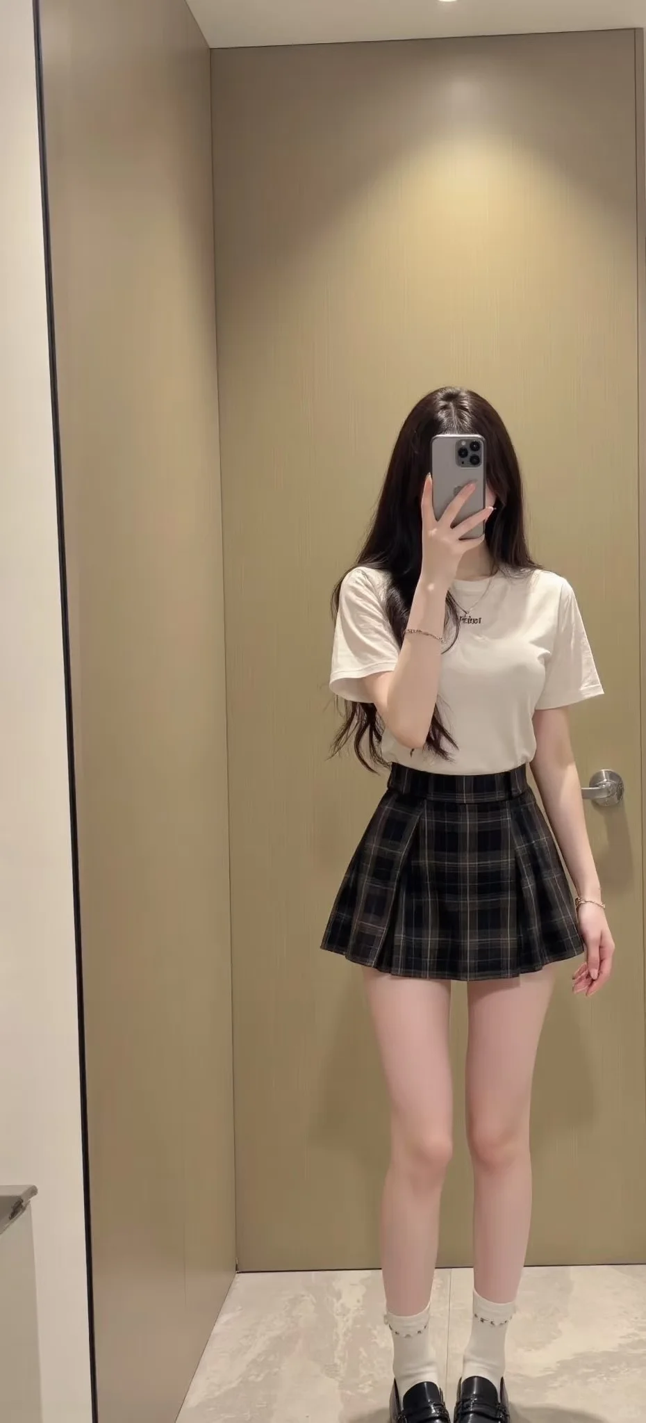 辣妹百搭银色百褶短裙套装，女大交友