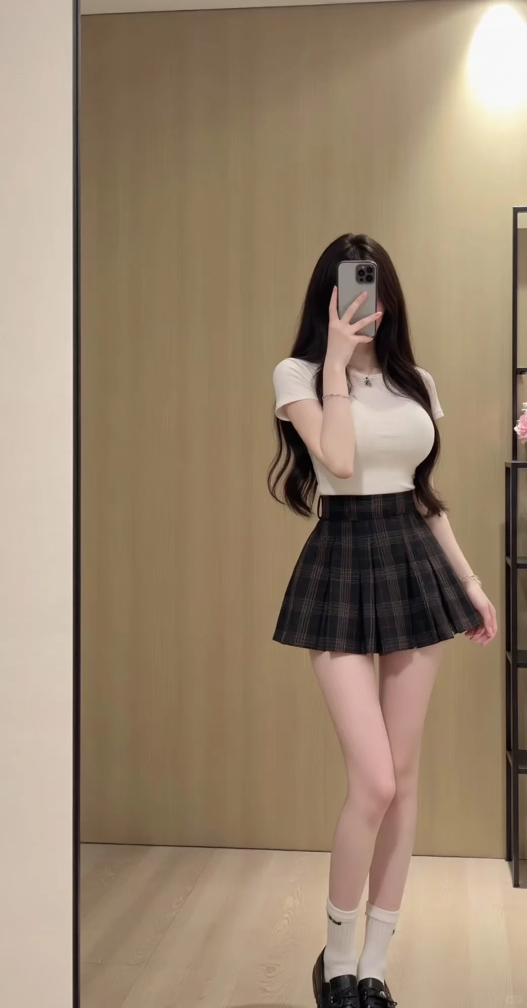 辣妹百搭银色百褶短裙套装，女大交友