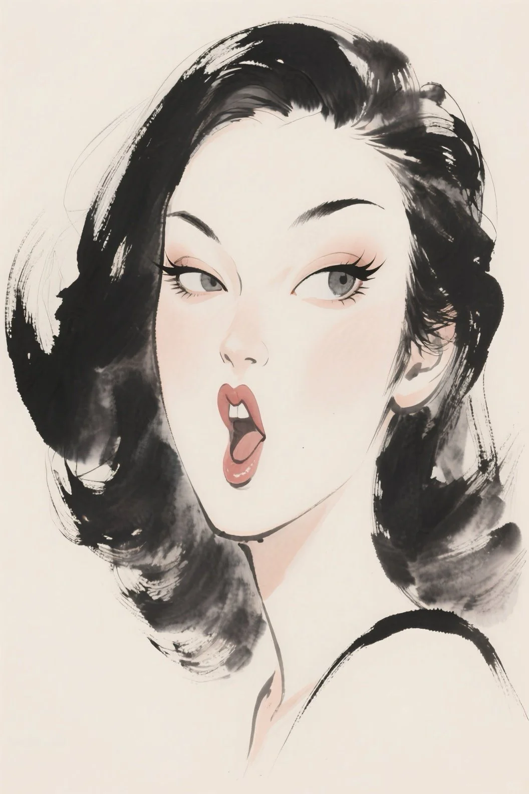水墨美人，一画一人生！