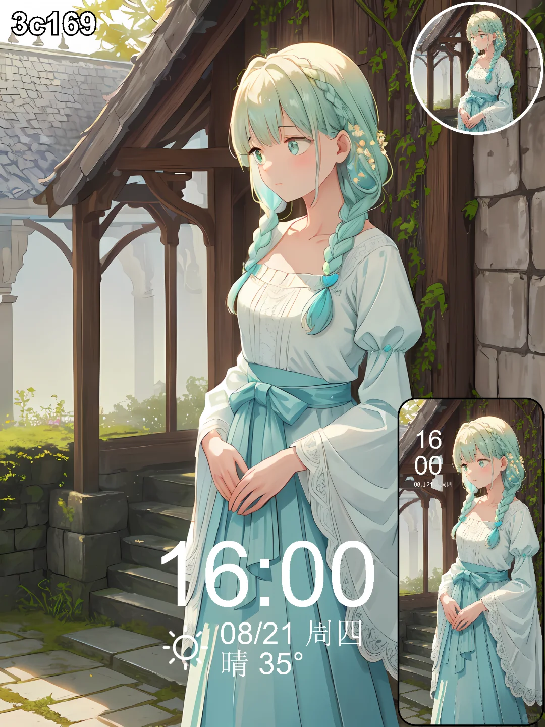 壁纸头像 | 竹林泳池粉少女 | 181