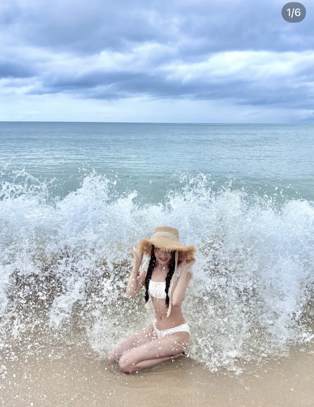 自存海边拍照姿势