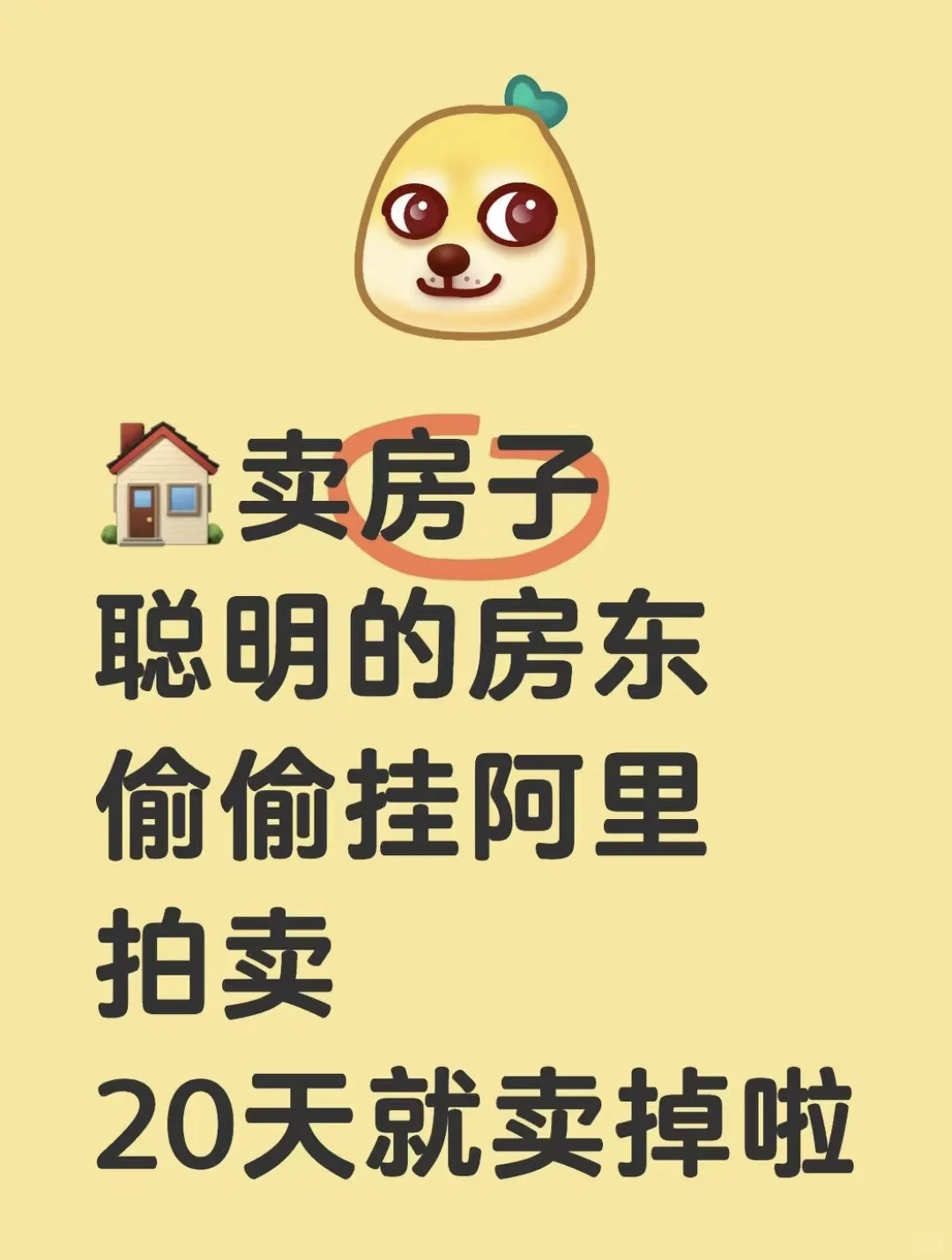 卖房子，聪明的房东，偷偷挂阿里拍卖