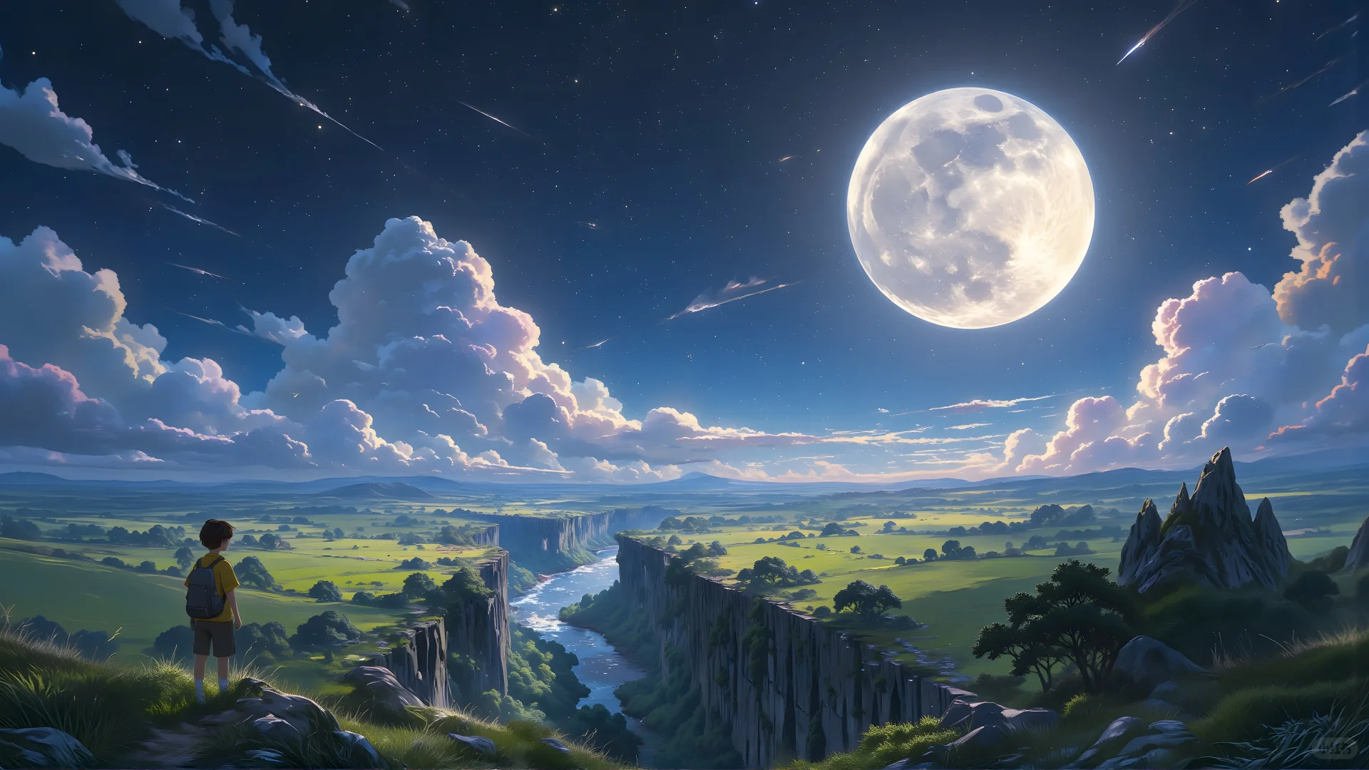 电脑壁纸 08 宁静的村庄夜晚
