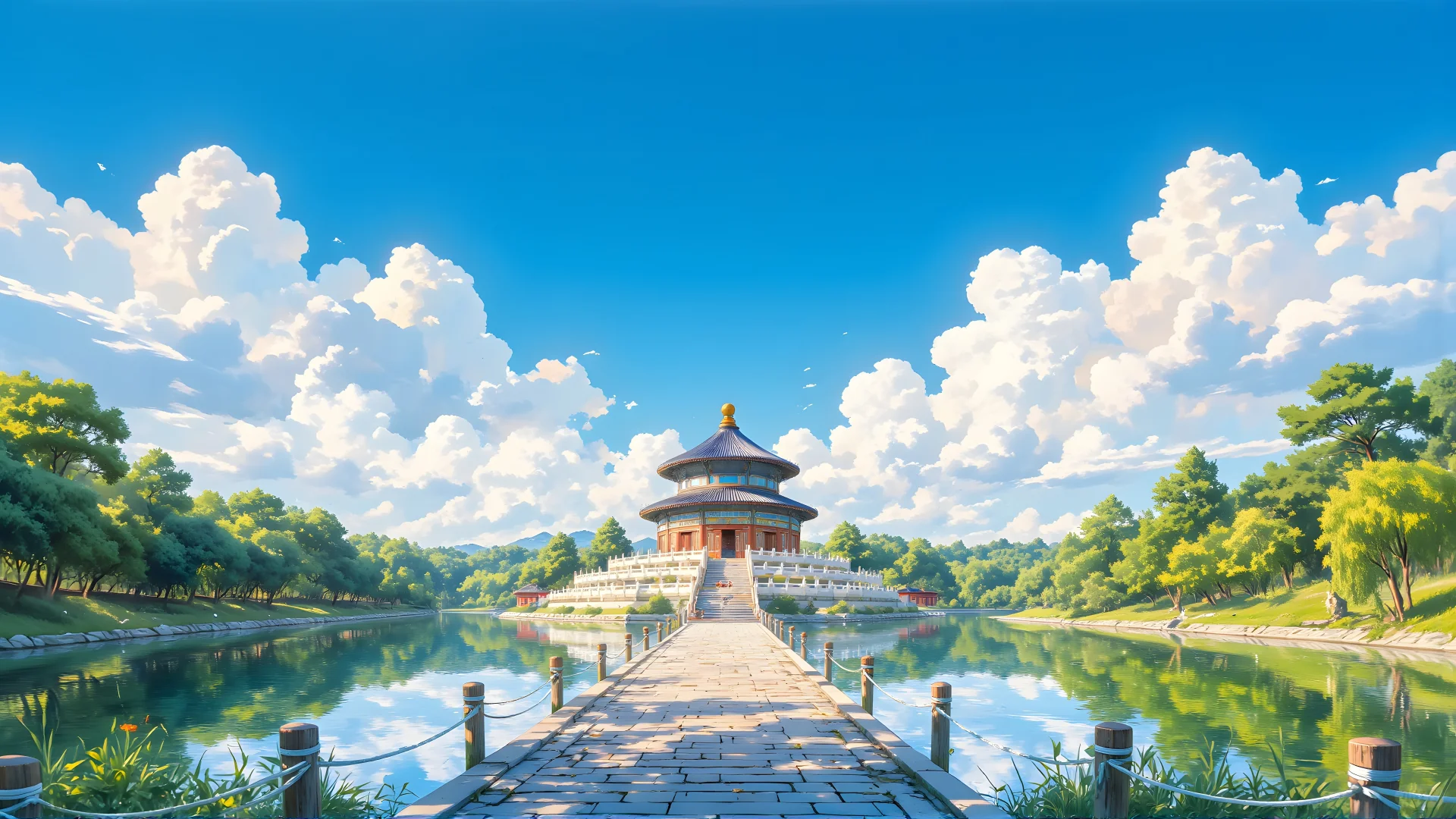 电脑壁纸 08 宁静的村庄夜晚