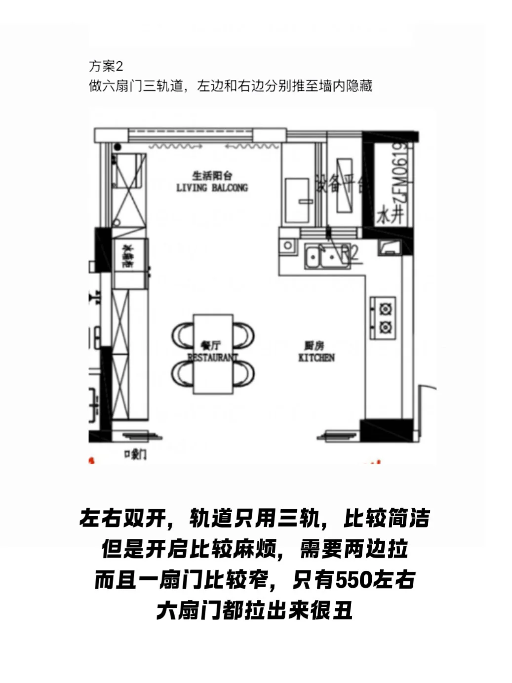马上装修不知道怎么设计餐厨一体的移门🙄