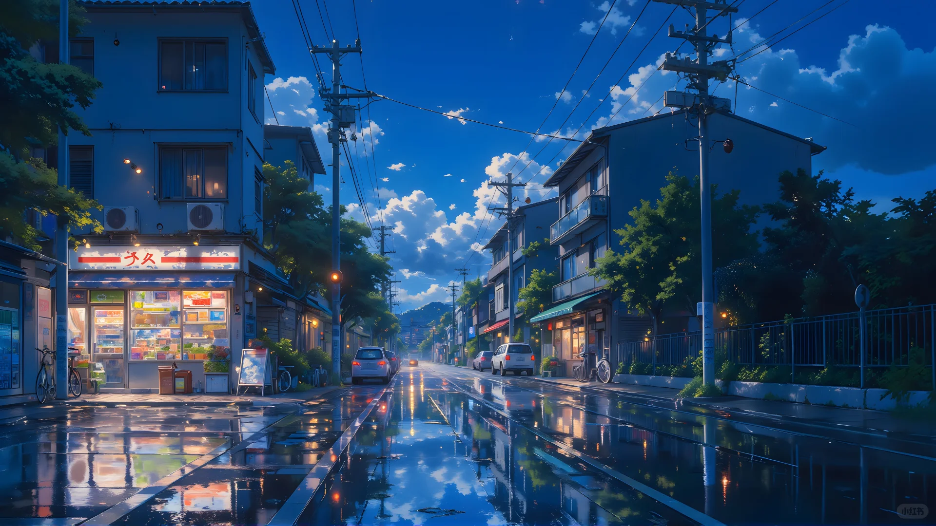 电脑壁纸 08 宁静的村庄夜晚
