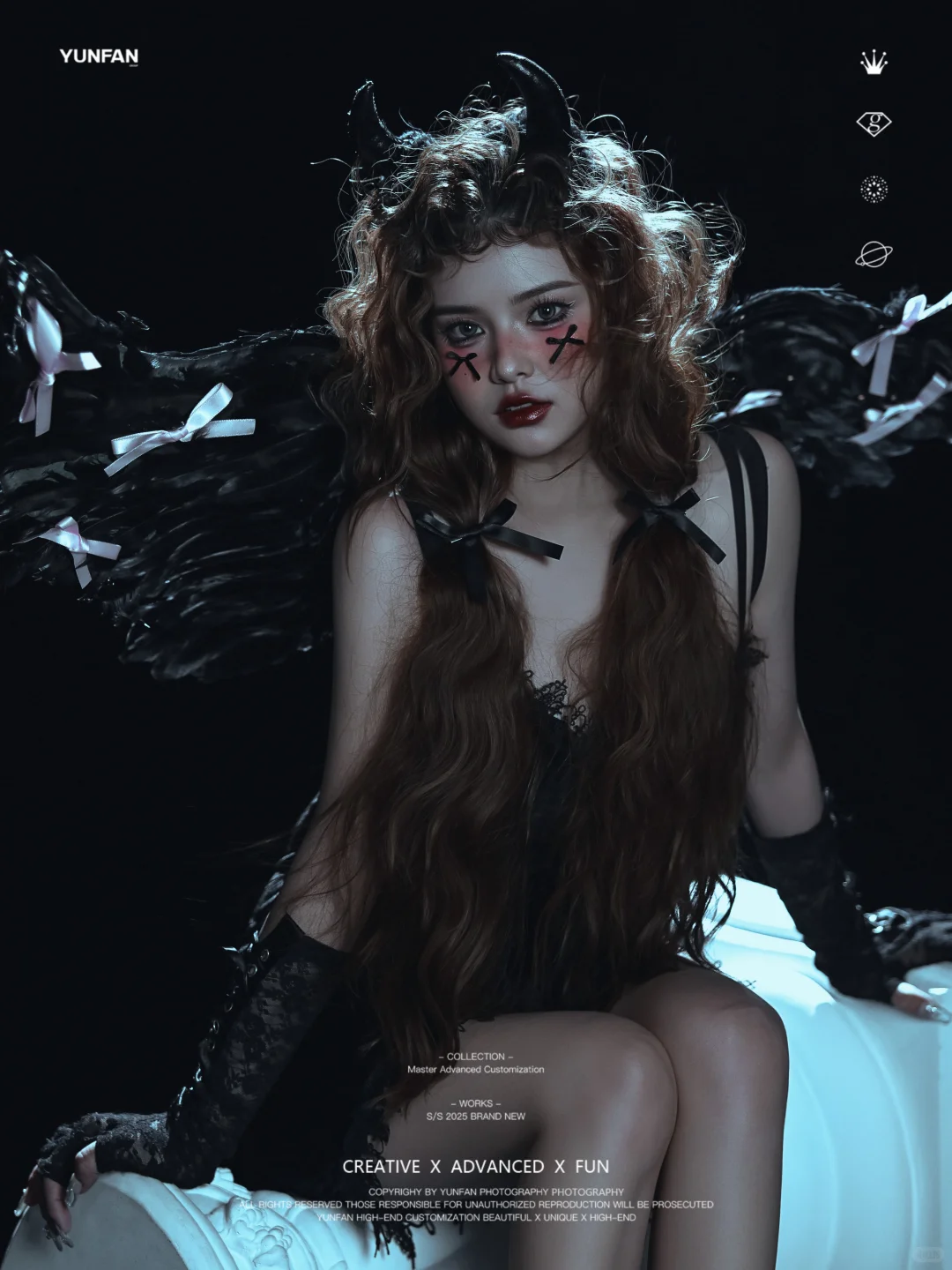 🦇暗黑系写真｜黑羽映烛火，魅惑恶魔生