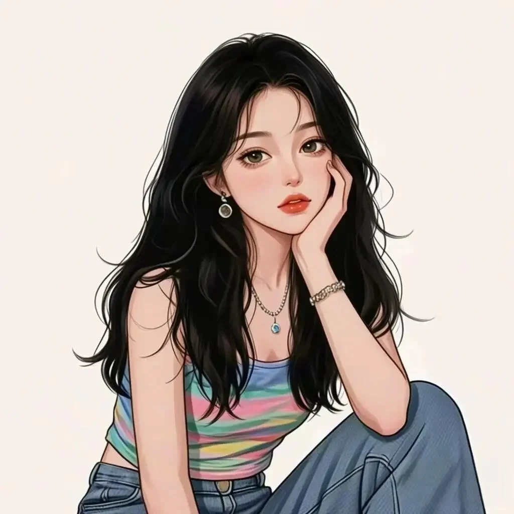 长发女生头像2