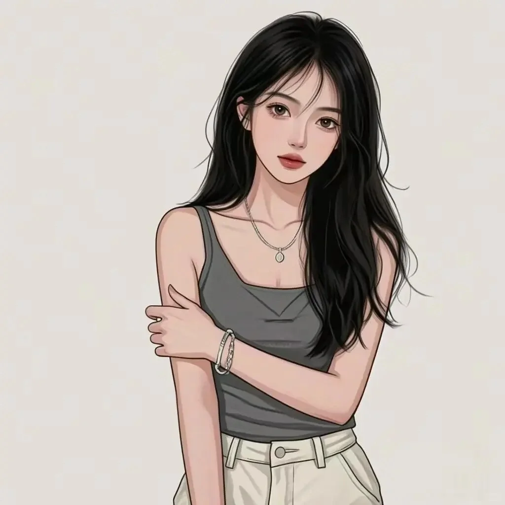 长发女生头像2