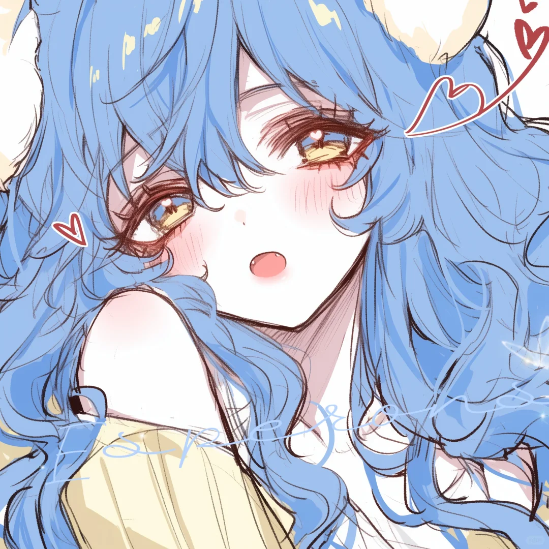女头💕 蓝色长发的梦幻少女✨