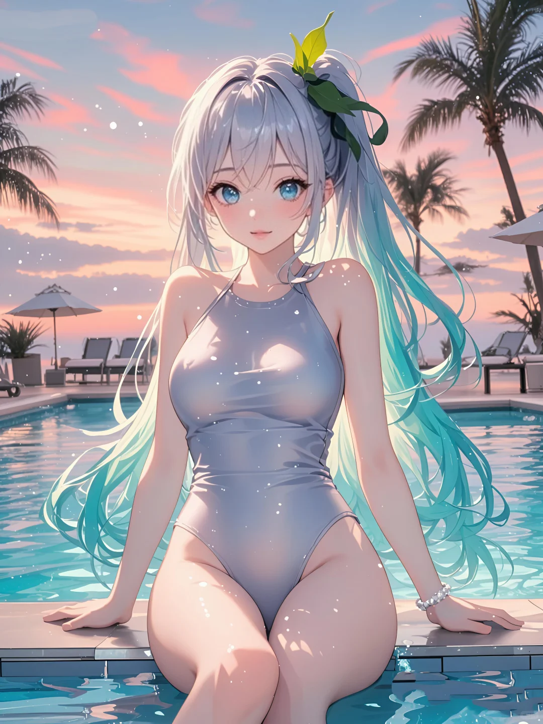 泳池边的少女/二次元少女