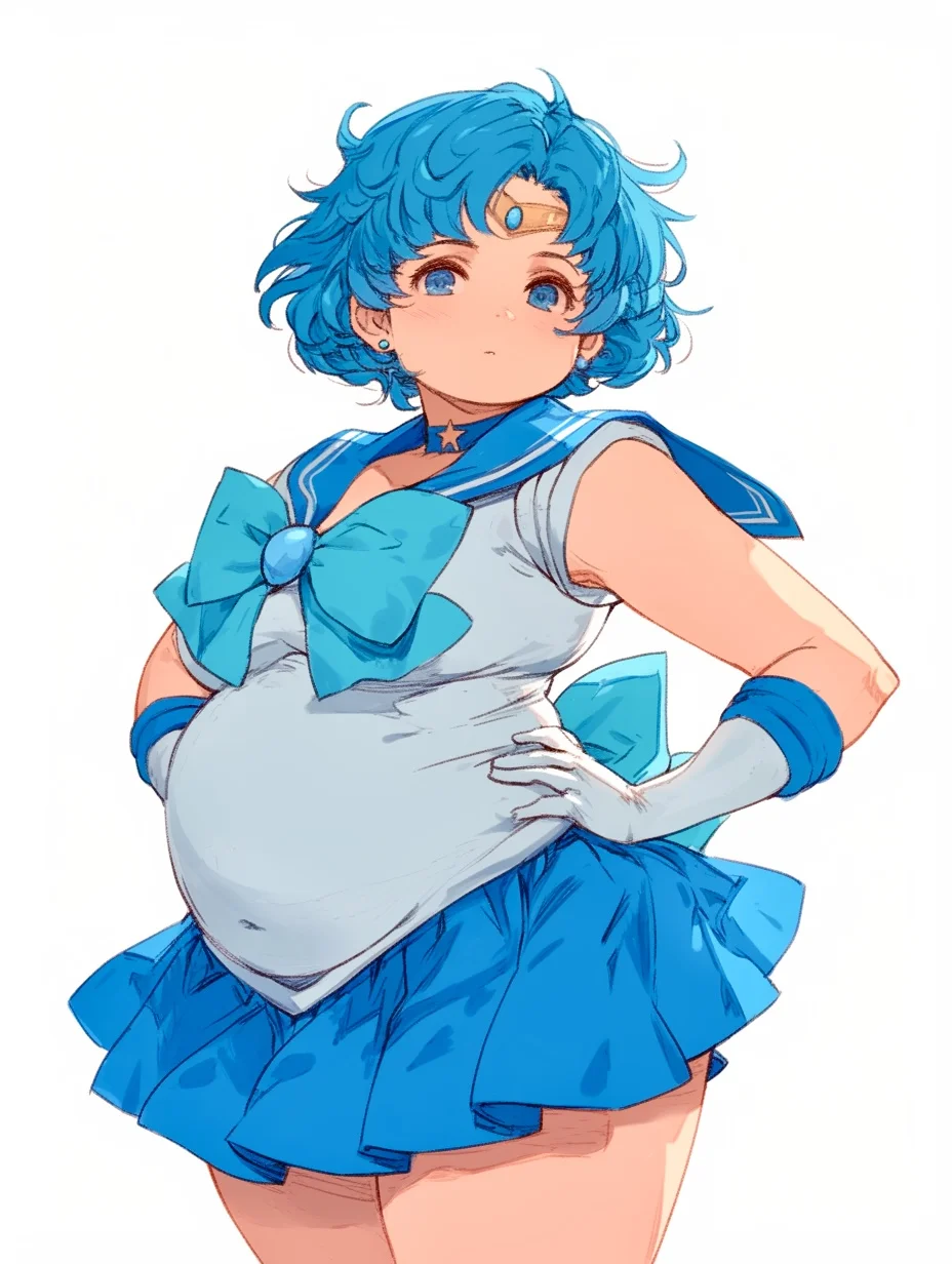 美少女壮士·水野亚美 手绘线稿［咒语］