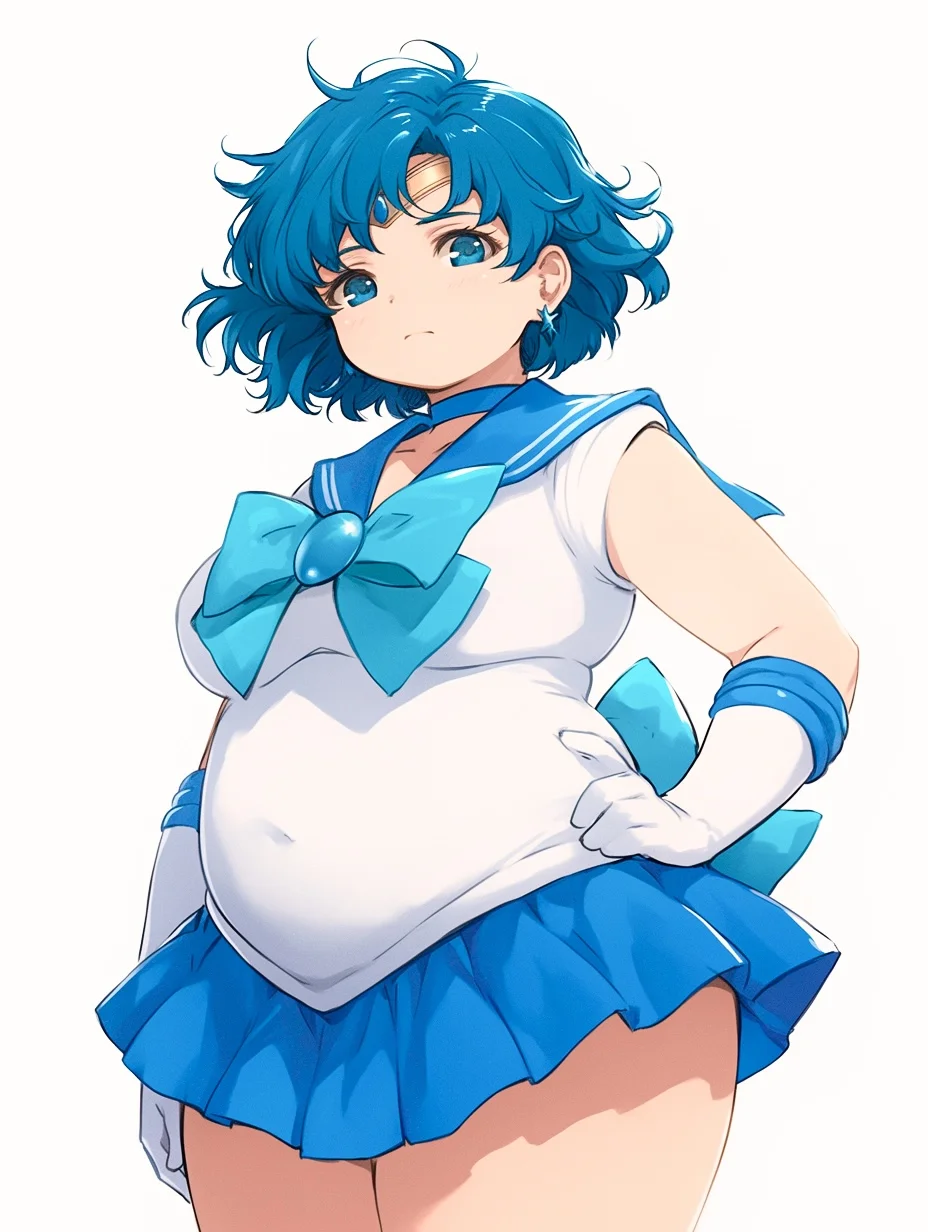 美少女壮士·水野亚美 手绘线稿［咒语］