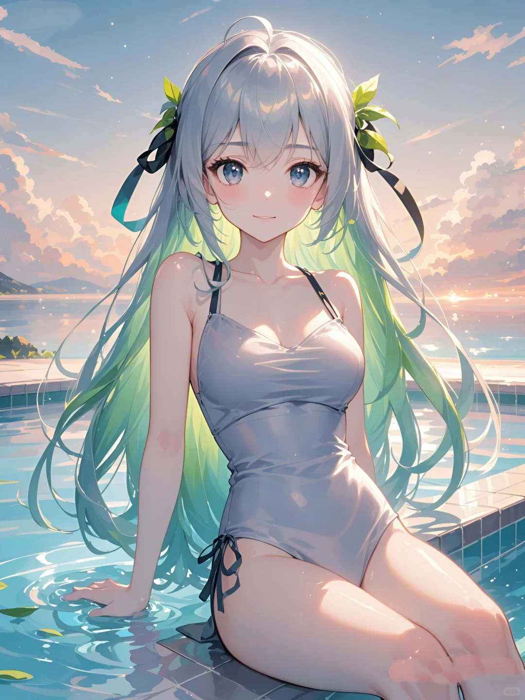 泳池边的少女/二次元少女