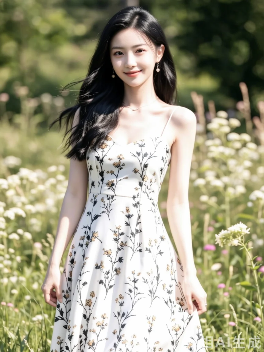 长发美女，衣袂飘飘