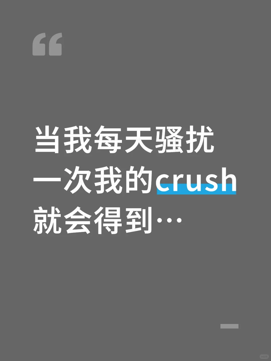 当我每天骚扰一遍我的crush