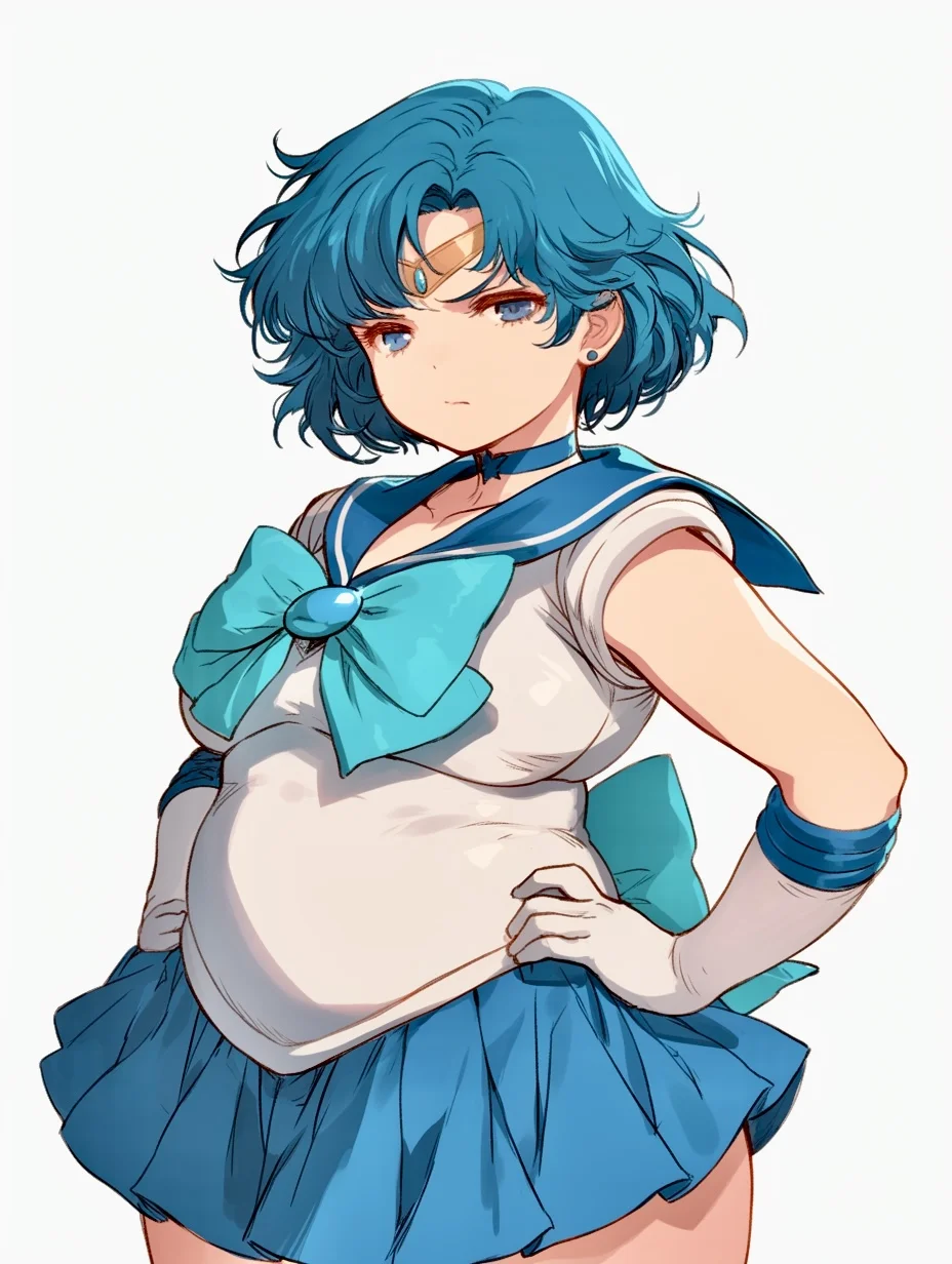 美少女壮士·水野亚美 手绘线稿［咒语］