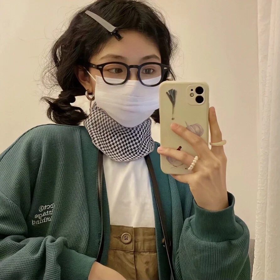 唯美口罩女头像