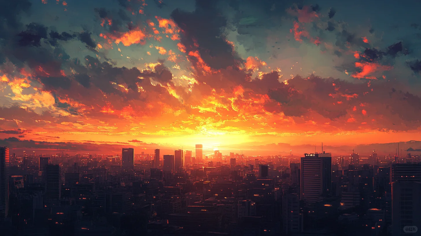 城市晚霞电脑壁纸