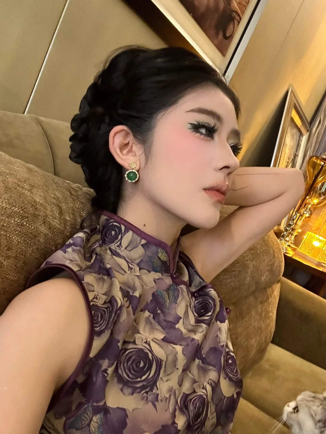 旗袍➕绿眼影🟰俏皮端庄性感可爱