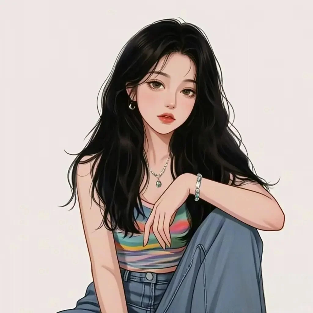 长发女生头像2