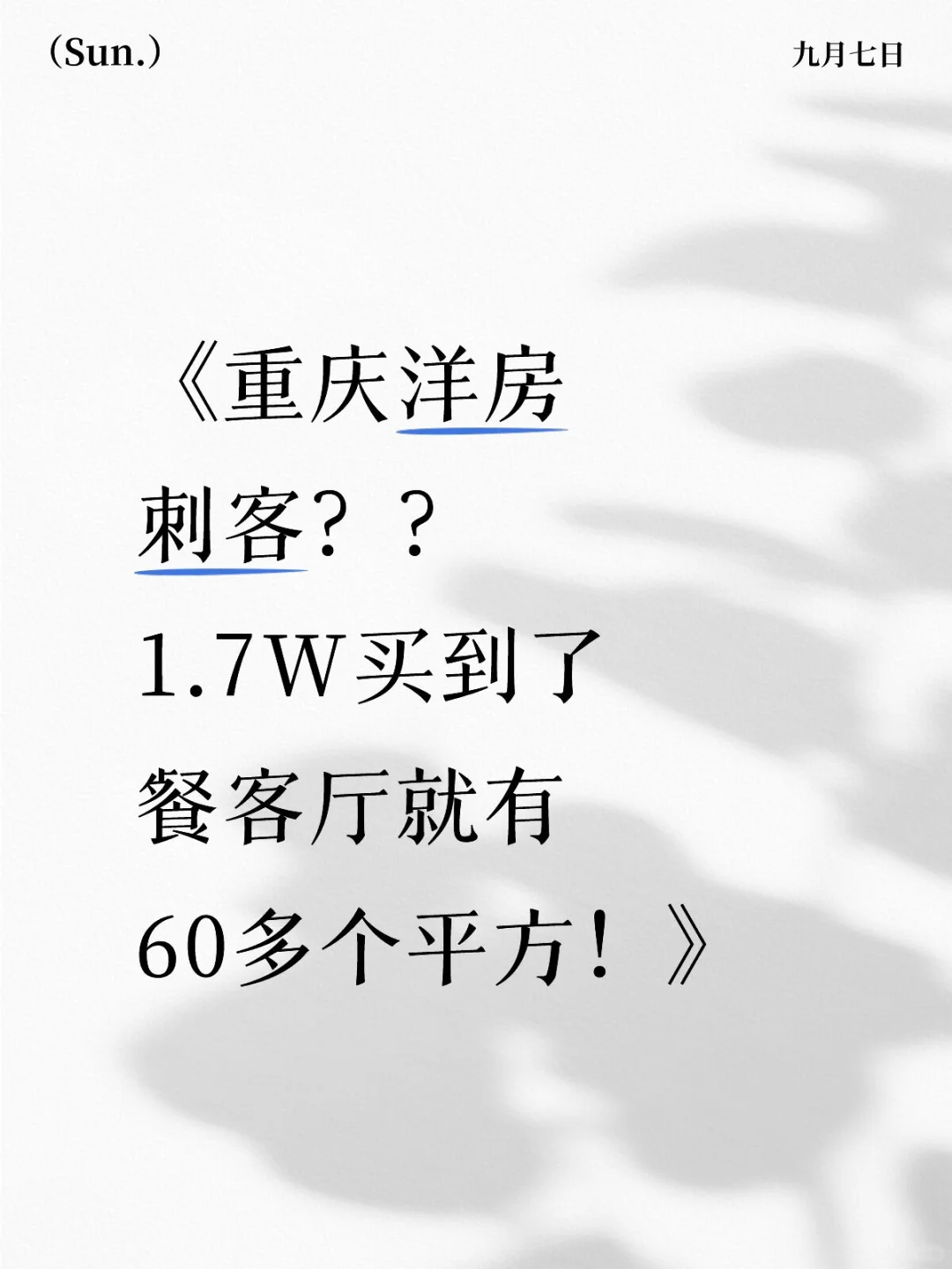 重庆洋房刺客？