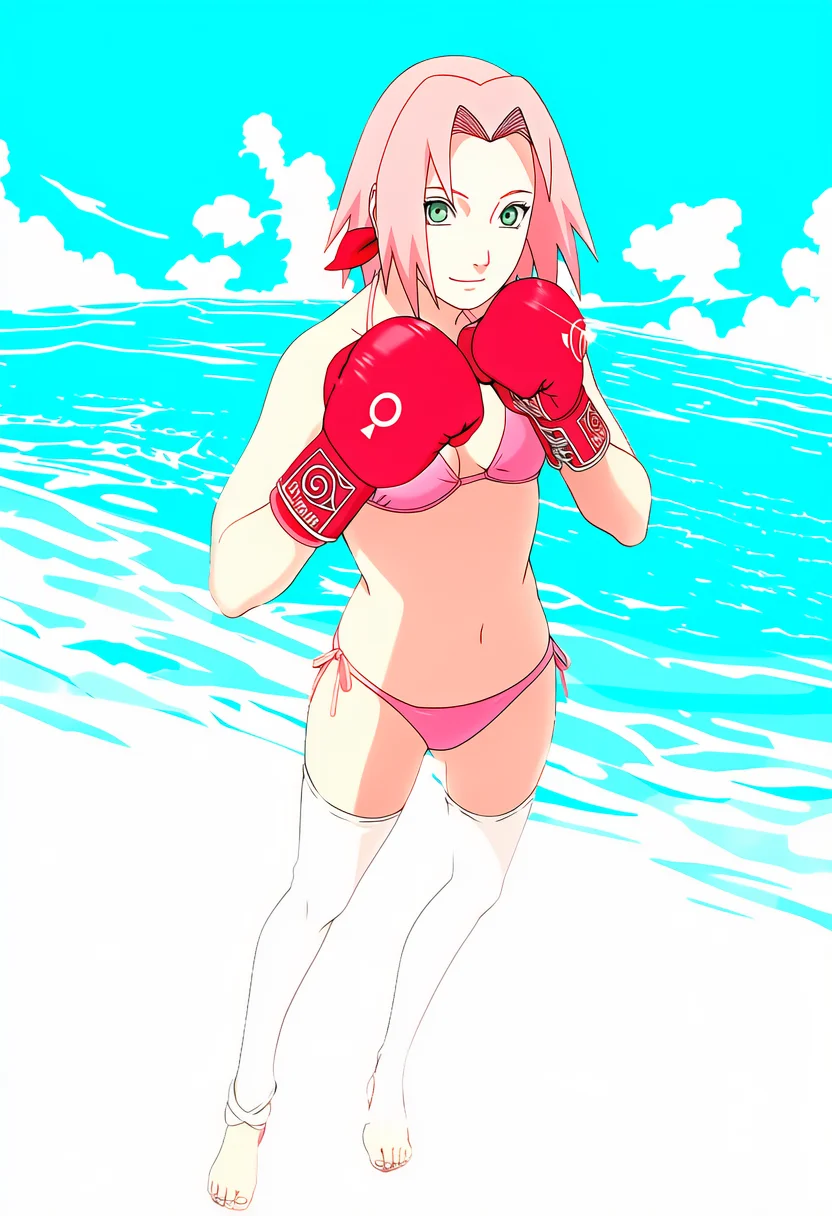 🌸春野樱拳击辣妹风！火影粉狂喜穿搭！