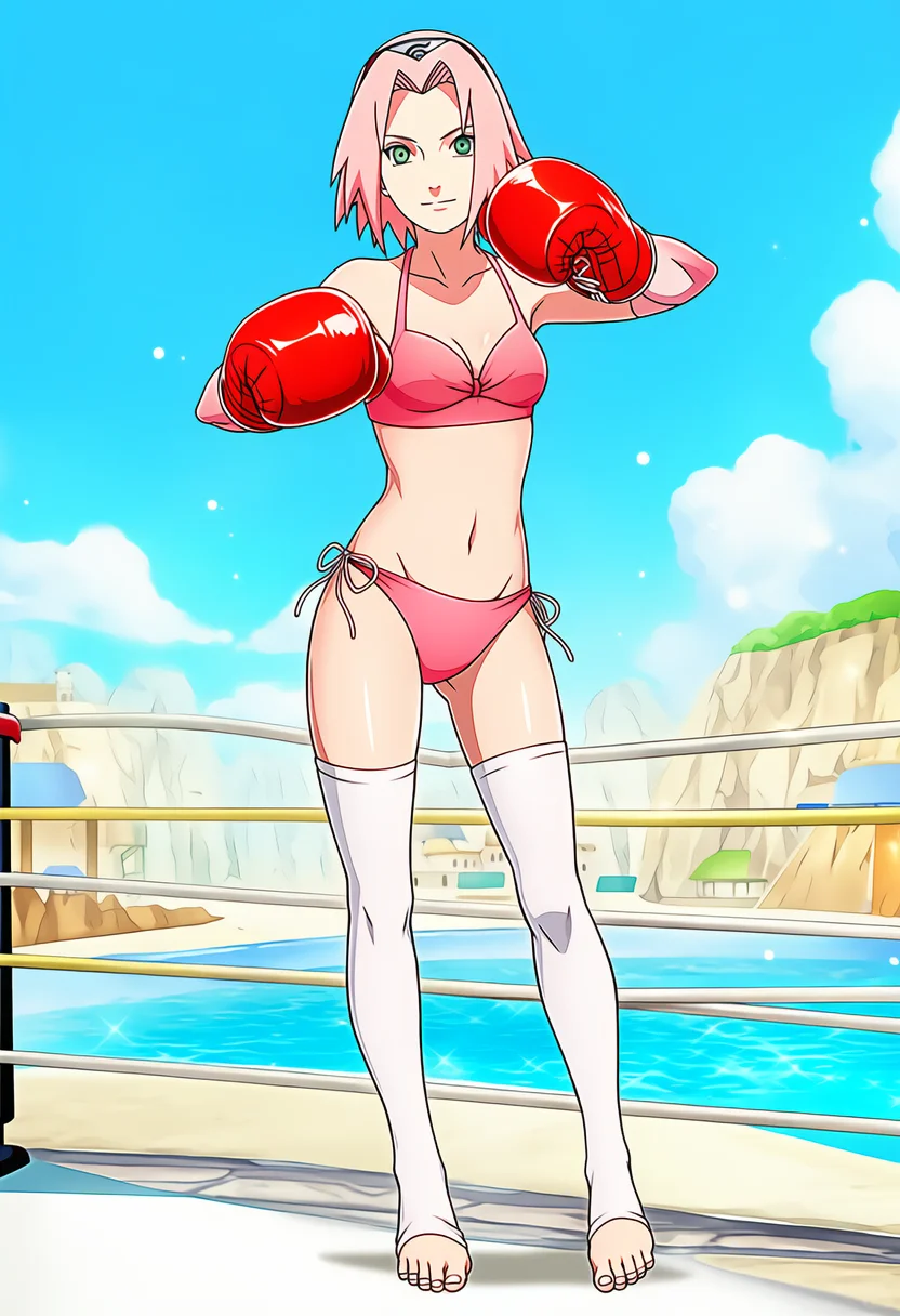 🌸春野樱拳击辣妹风！火影粉狂喜穿搭！