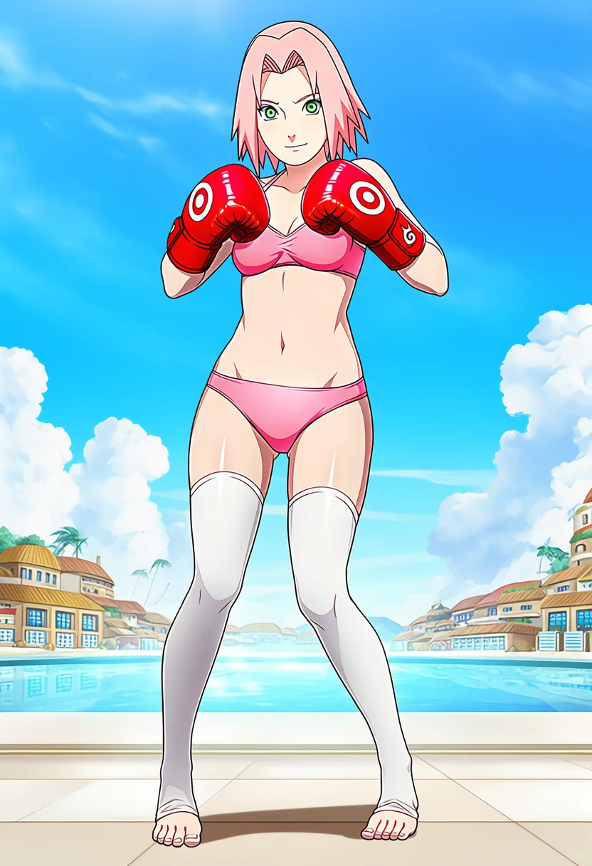 🌸春野樱拳击辣妹风！火影粉狂喜穿搭！