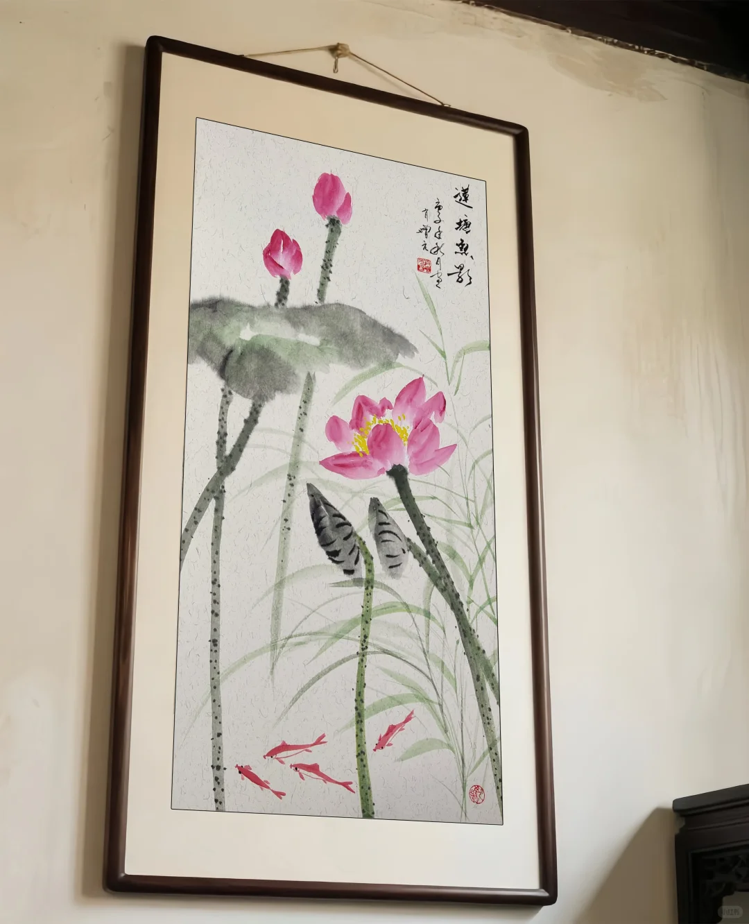 🌿谁能拒绝这样一幅雅致的水墨荷花图啊！