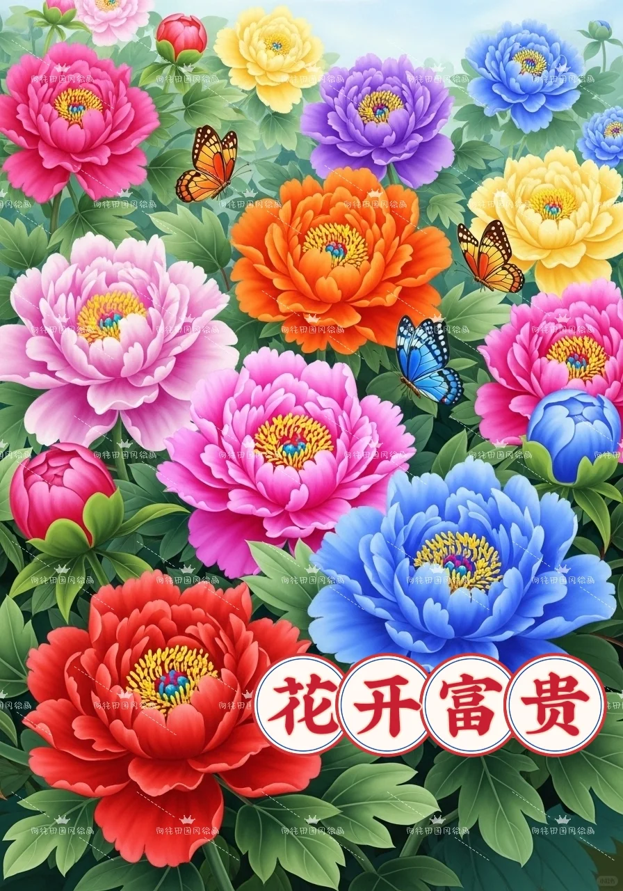 娇艳牡丹，花开富贵