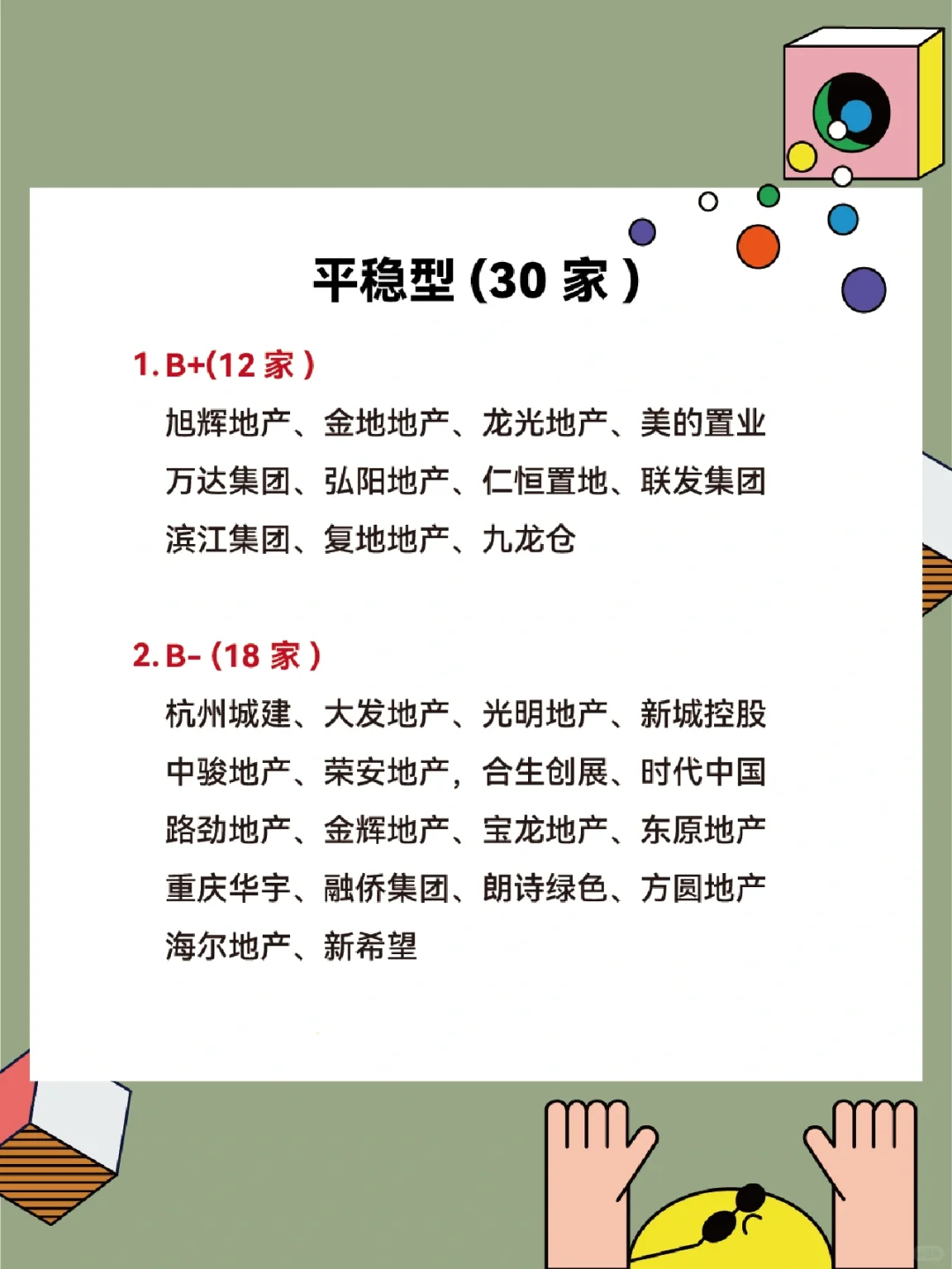 买房必看‼️最新开发商优良中差评级表
