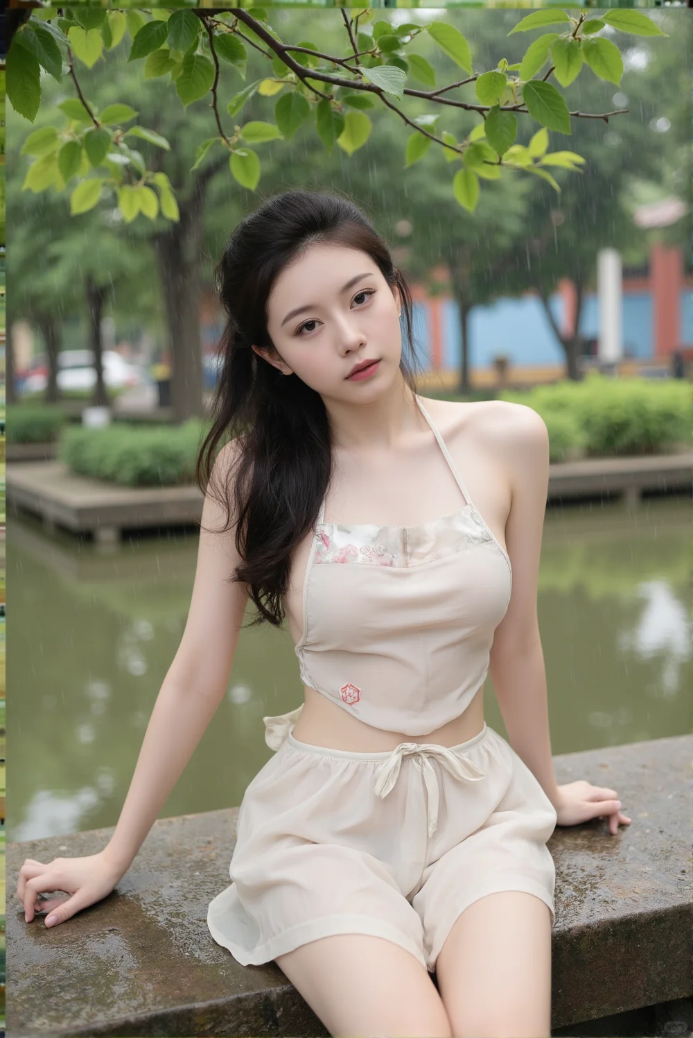 烟雨小镇古典美女极致细节