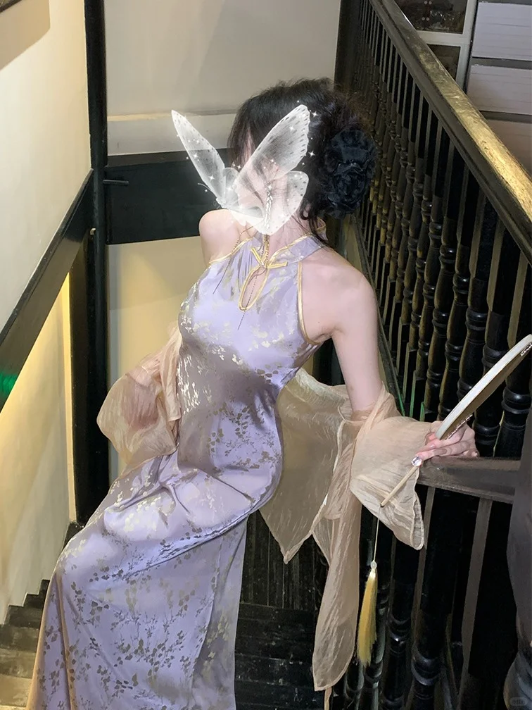 💜夏日心动紫旗袍｜显瘦又高级的国风浪漫