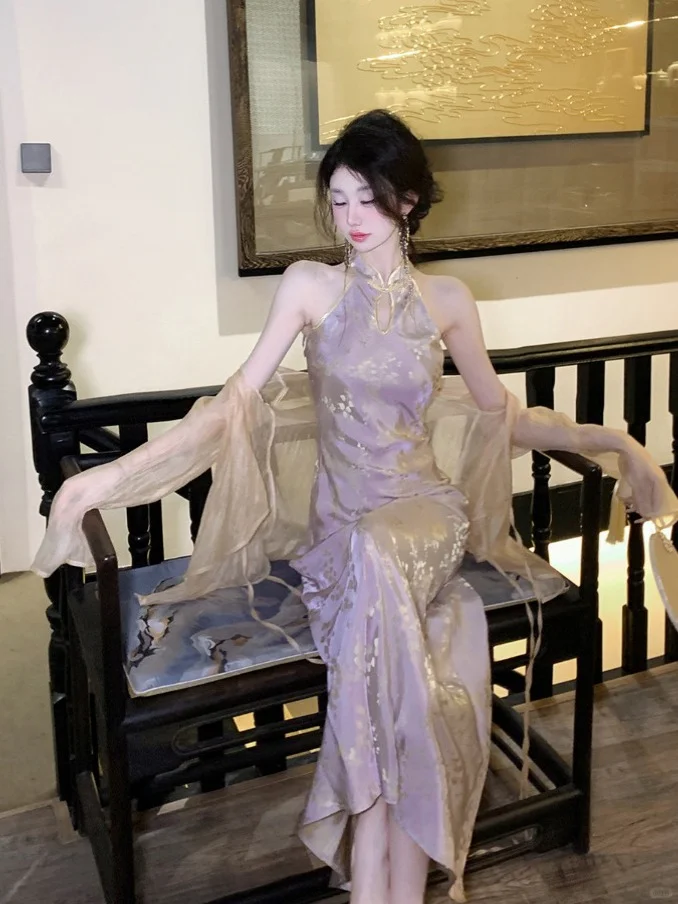 💜夏日心动紫旗袍｜显瘦又高级的国风浪漫