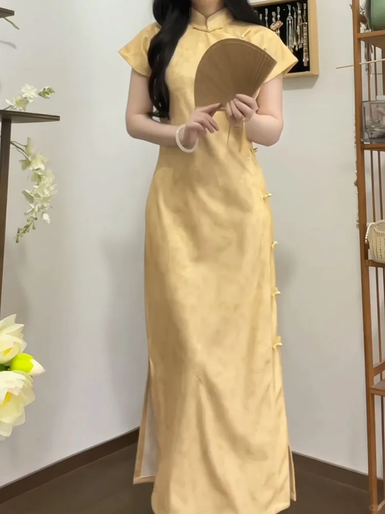 黄旗袍一穿，秒回民国名媛现场！💛