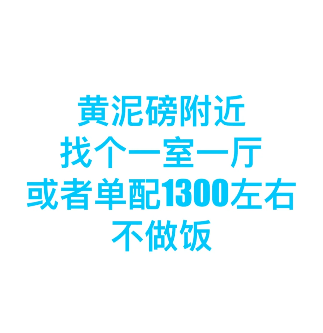 求租黄泥磅附近一室一厅或者单配，不要中介