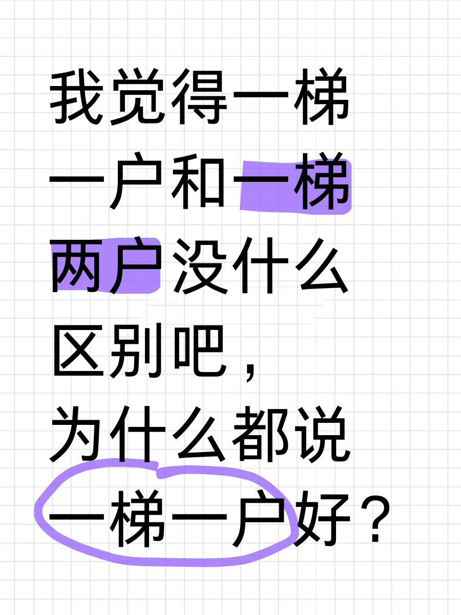 不懂就问！为什么现在都说一梯一户好？