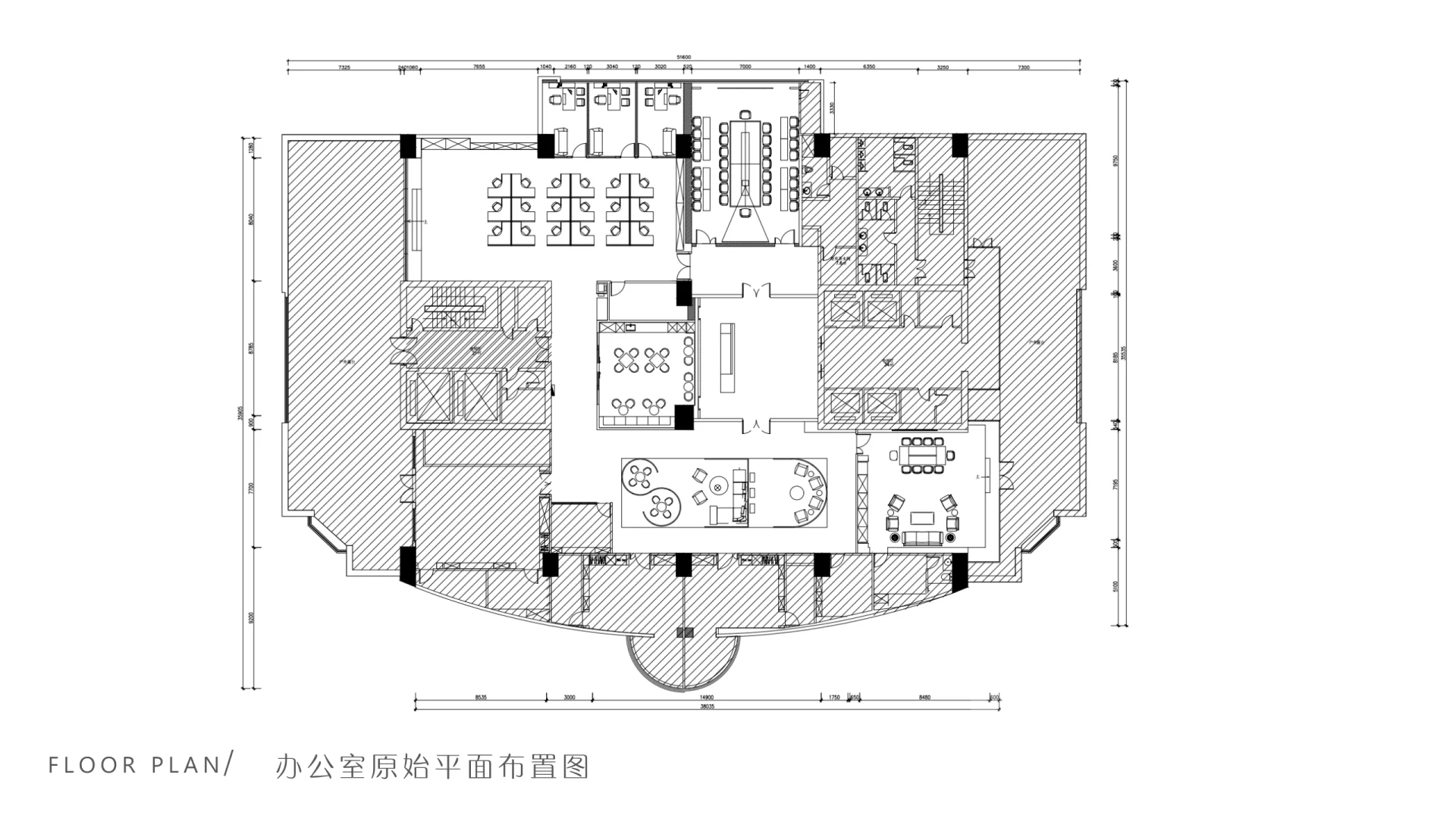 1000㎡现代简约办公室装修设计效果图（一）