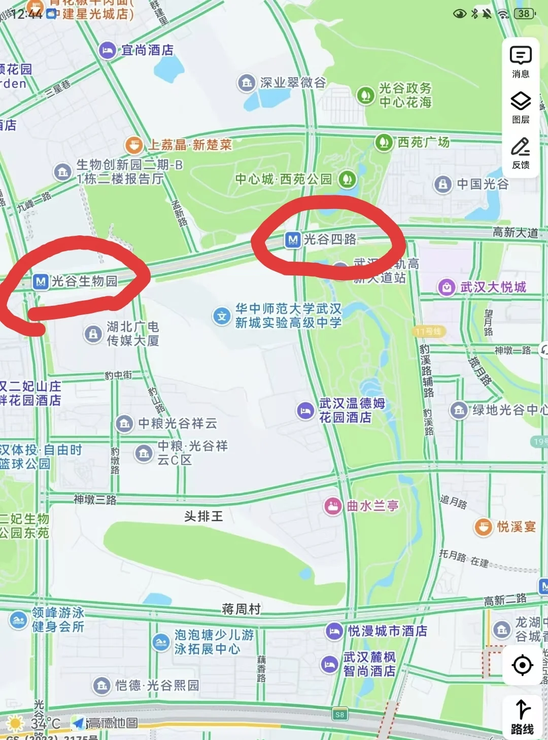 武汉光谷东求租 图中区域 光谷生物园求租