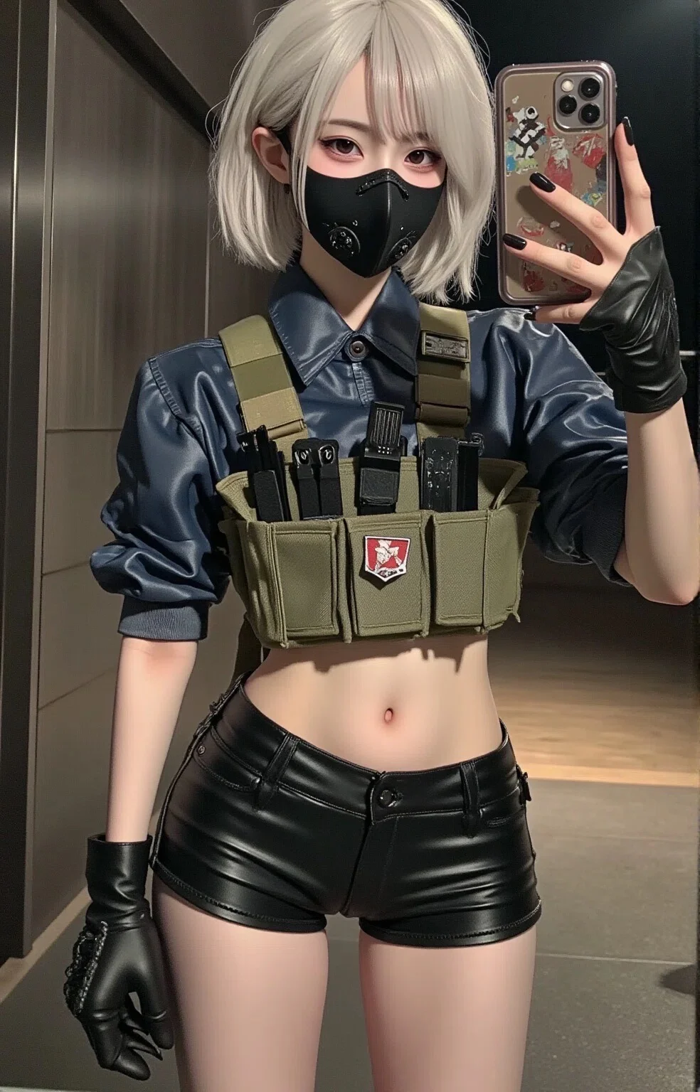 三角洲美女对镜自拍～
