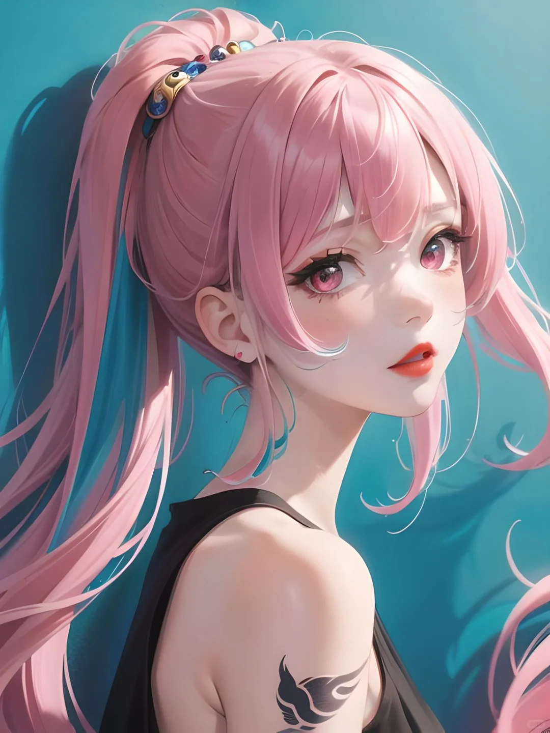 AI绘画🎨：粉色系美女头像背景