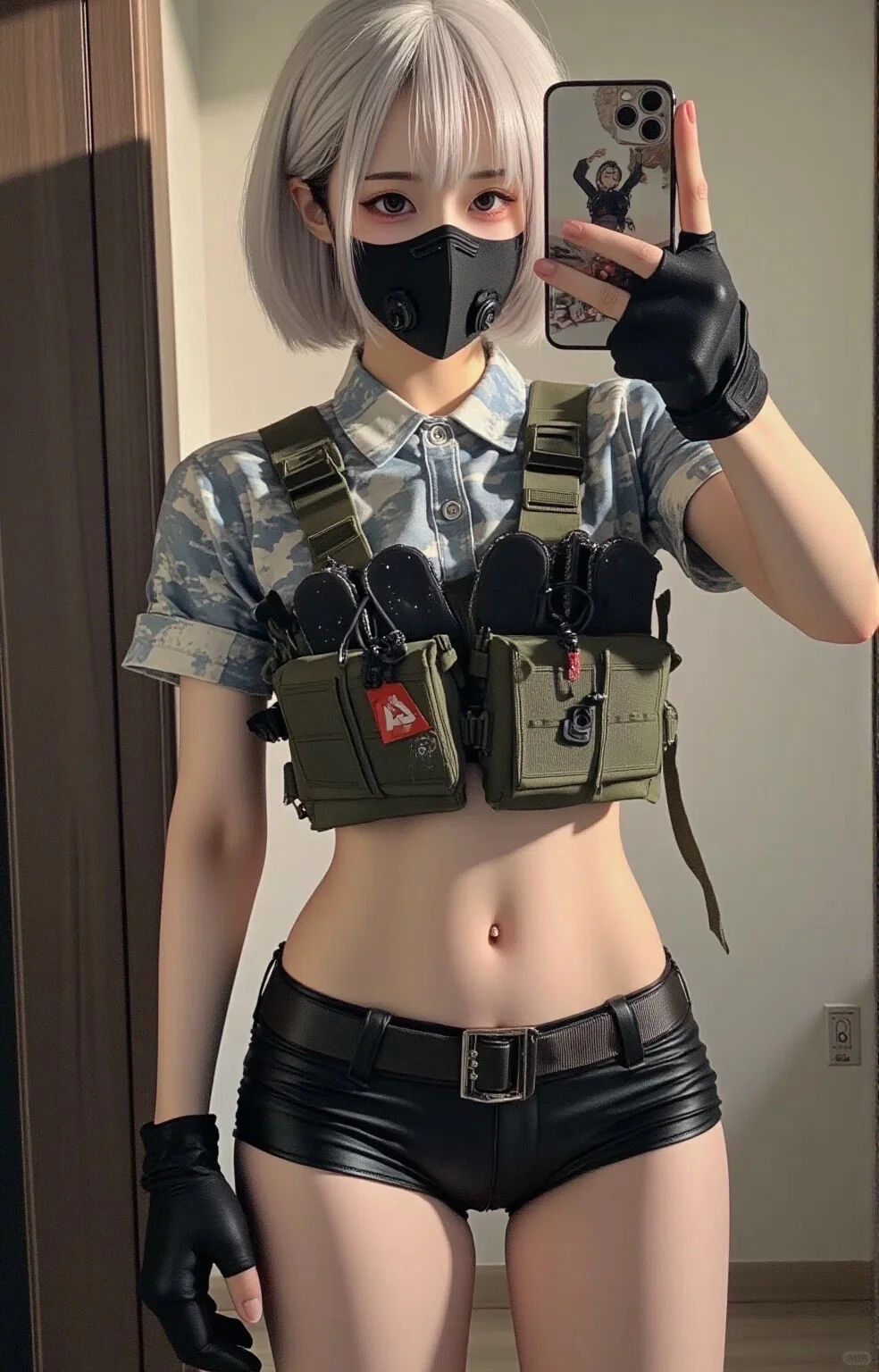 三角洲美女对镜自拍～