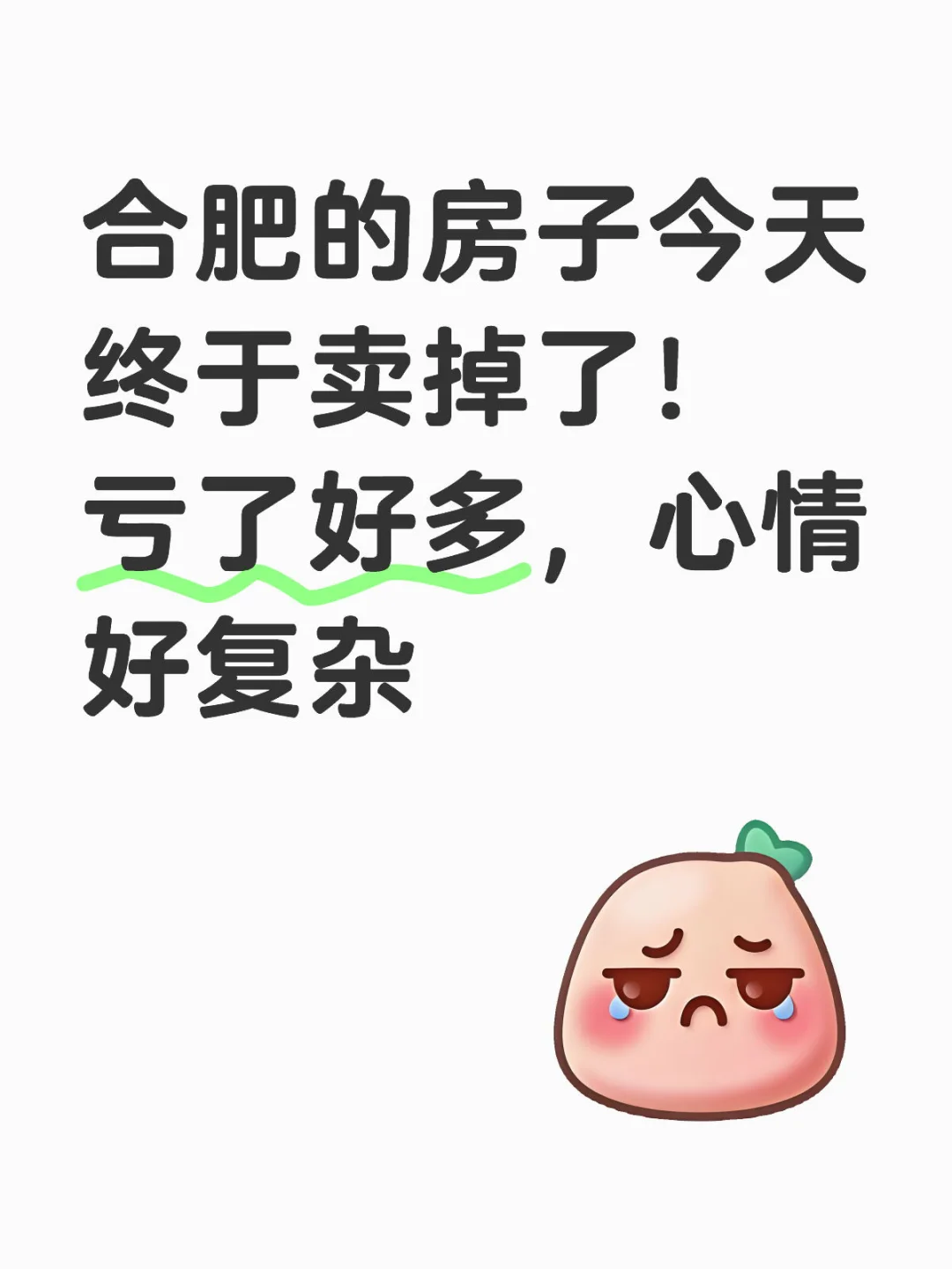 合肥的房子今天终于卖掉了
