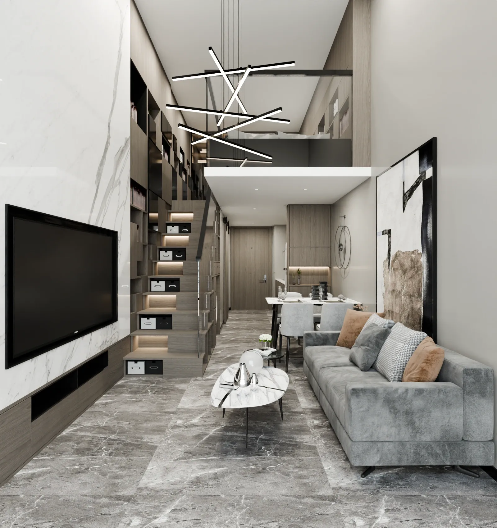 blender室内渲染LOFT公寓