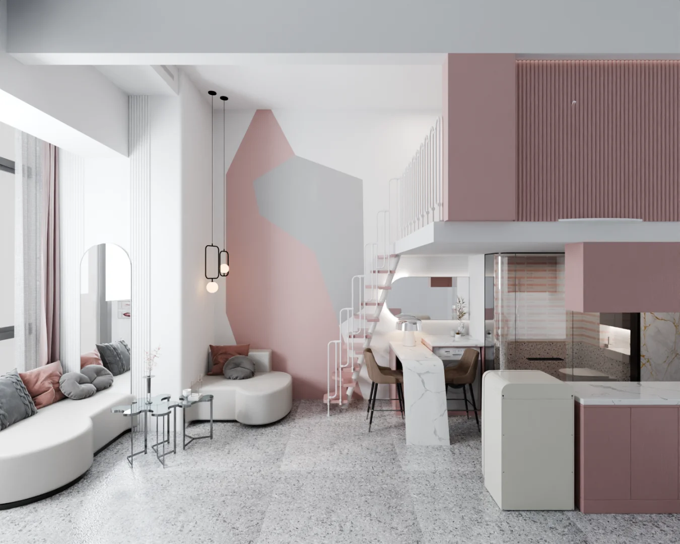 blender室内渲染LOFT公寓