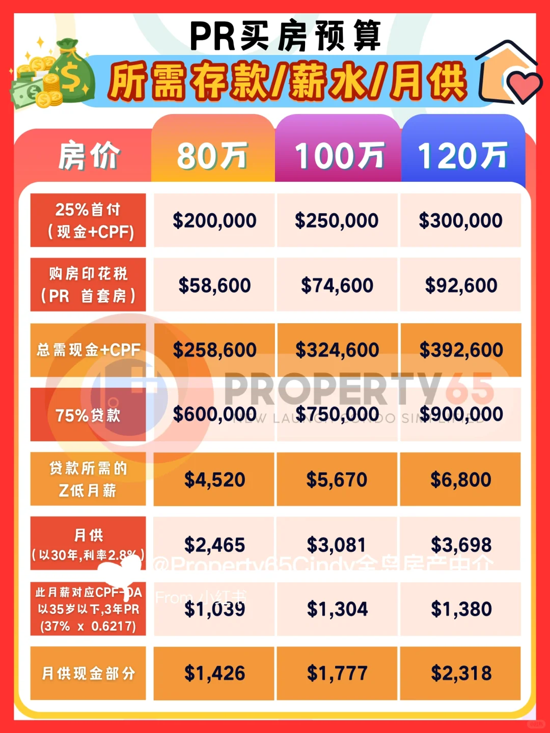 🇸🇬PR买房必知：100万左右🏠所需存款/月供