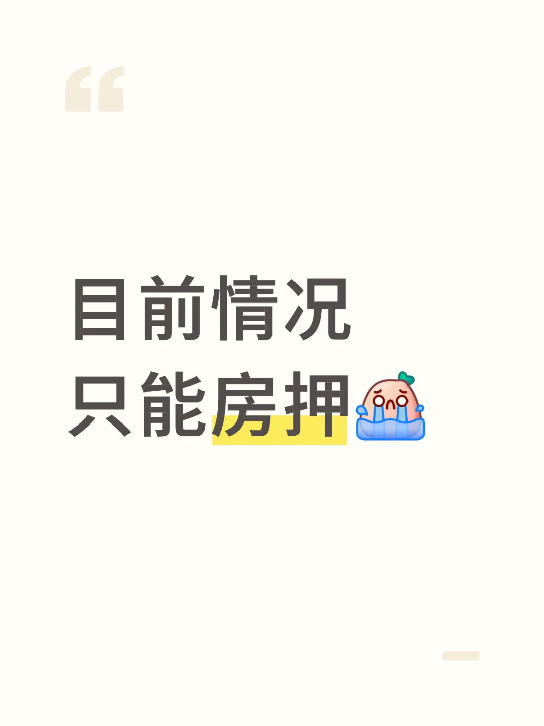 目前情况只能房押……