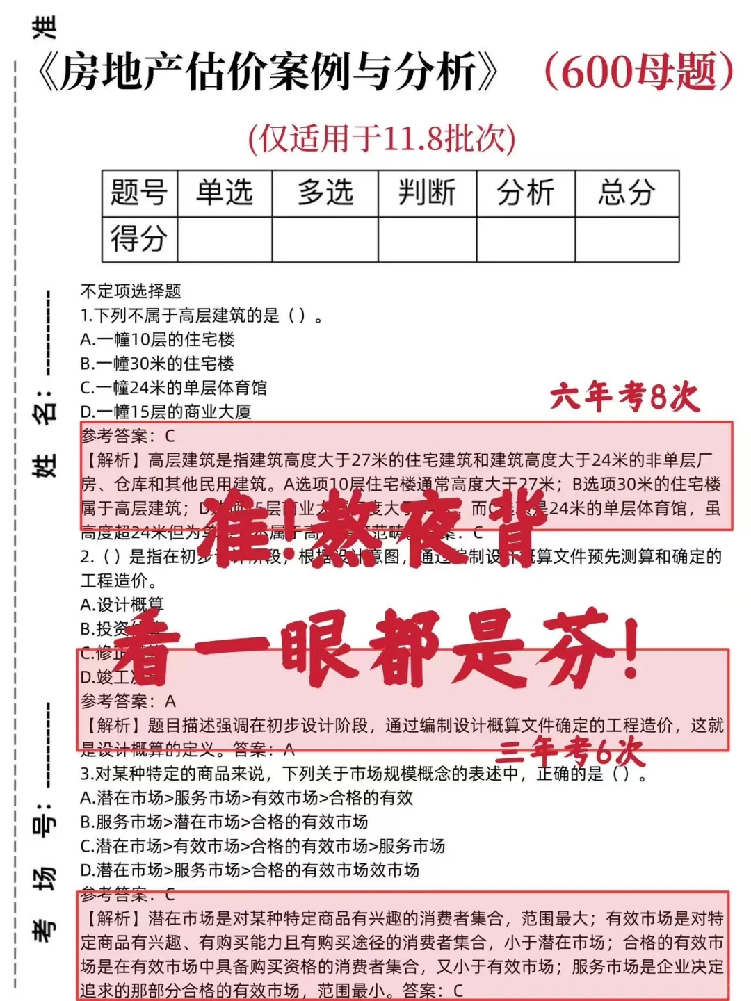 房地产评估师来一个救一个，快背！！😭